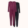 The All-Day Crew Jumpsuit Bundle: Jet Black/Plum