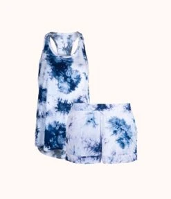 The All-Day Tie Dye Tank & Short Bundle: Deep Blue Tie Dye