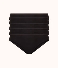 The Cotton Bikini 5-Pack: Jet Black