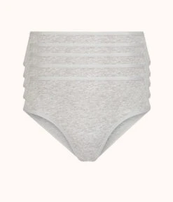 The Cotton Brief 5-Pack: Heather Gray