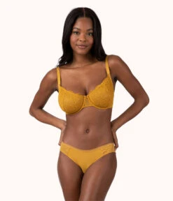The Palm Lace Bikini Bundle: Turmeric/Toasted Almond/Jet Black -Cheap Lingerie Store 2 on model front palm lace bikini bundle multi 83cba679 65f9 4627 a4fc bb554c7e9f54