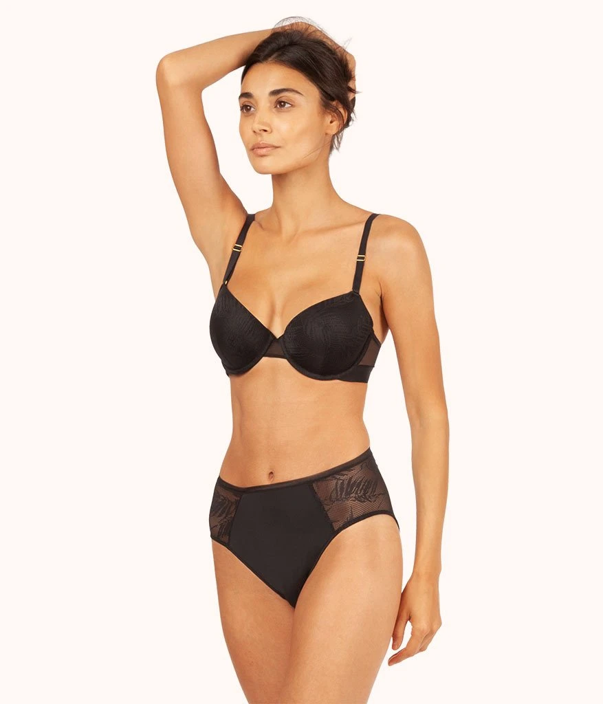 The Smooth Lace T-Shirt Bra: Jet Black 2 The Smooth Lace T-Shirt Bra: Jet Black - Image 2