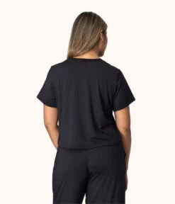 The All-Day Classic Tee: Jet Black -Cheap Lingerie Store 3 on model back all day classic tee jet black