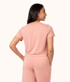 The All-Day Classic Tee: Shell Pink -Cheap Lingerie Store 3 on model back all day classic tee shell pink