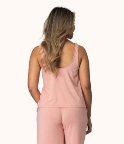 The All-Day Scoop Tank: Shell Pink -Cheap Lingerie Store 3 on model back all day scoop tank shell pink
