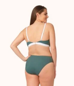 The Busty Bralette: Harbor Green/White -Cheap Lingerie Store 3 on model back busty bralette harbor green 9d5f7517 5223 403a b0fe 3d9594eb6d8d