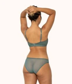 The Eco Straight Up Bralette: Harbor Green -Cheap Lingerie Store 3 on model back eco straight up bralette harbor green dd811ba6 58d8 4830 a002 85e92c88c46c