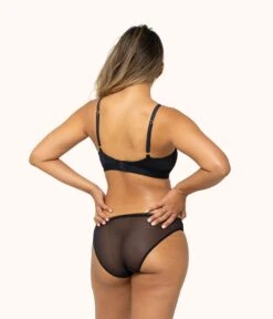 The Eco Straight Up Bralette: Jet Black -Cheap Lingerie Store 3 on model back eco straight up bralette jet black 334423a0 6641 4c9b a970 87b00ca9166f