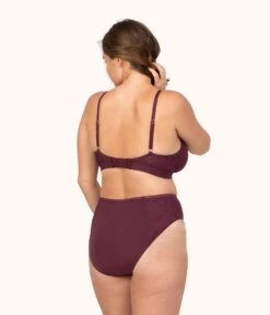 The Lace High Waist Bikini: Plum -Cheap Lingerie Store 3 on model back lace high waist bikini plum 8ff36062 afbb 4b27 bbe2 68ea84f4143e