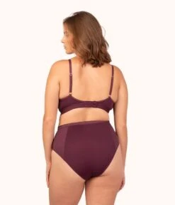 The Luxe Trim Busty Bralette: Plum -Cheap Lingerie Store 3 on model back luxe trim busty bralette plum 64239790 6002 4cca 8f23 8b4a99e2b57f