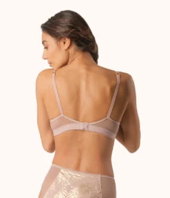 The Metallic Palm No-Wire Push-Up: Orchid/Metallic Palm Print -Cheap Lingerie Store 3 on model back metallic palm nwpu orchid foil 9e0cbab5 4b0d 421a 90db 0b33687c0745