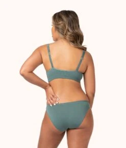 The Skinny-Strap Seamless Bralette: Harbor Green -Cheap Lingerie Store 3 on model back skinny strap seamless bralette harbor green 0c019b9c c5cf 415f 9635 917d515f0ba5