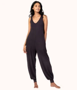 The All-Day Jumpsuit Bundle: Jet Black/Plum 7 The All-Day Jumpsuit Bundle: Jet Black/Plum -Cheap Lingerie Store 3 on model front1 all day romper bundle jet black