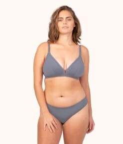 The Busty Nursing Bralette Trio: Plum/Smoke/Toasted Almond -Cheap Lingerie Store 3 on model front1 busty maternity bralette trio multi c1be4687 af8a 422b a41c 1c5bbd88eadf