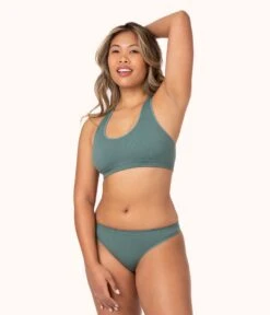The Seamless Racerback Bralette Bundle: Terracotta/Harbor Green -Cheap Lingerie Store 3 on model front1 seamless racerback bralette bundle multi d48e7047 de46 4171 abcd 71f51cc1a1b1