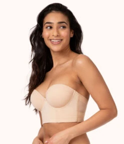 The Low Back Strapless: Toasted Almond -Cheap Lingerie Store 3 on model front2 low back strapless toasted almond ca235923 383e 4024 bfc7 2541705a84a9