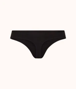 The Cotton Thong 5-Pack: Jet Black -Cheap Lingerie Store 3 product flat back cotton thong 5 pack jet black