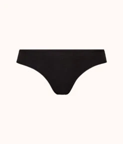 The Cotton Thong 5-Pack: Jet Black/Heather Gray -Cheap Lingerie Store 3 product flat front2 cotton thong 5 pack jet black