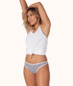 The Cotton Thong Bundle: Heather Gray/Jet Black/Black/White Mini Stripe -Cheap Lingerie Store 3 product flat front2 cotton thong bundle multi da75b5ec eac7 436f 8277 d721382e045c