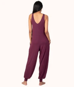 The All-Day Jumpsuit Bundle: Jet Black/Plum 8 The All-Day Jumpsuit Bundle: Jet Black/Plum -Cheap Lingerie Store 4 on model back all day jumpsuit bundle plum
