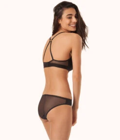The No-Wire Push-Up Trio: Toasted Almond/Jet Black/Smoke -Cheap Lingerie Store 4 on model back no wire push up trio multi