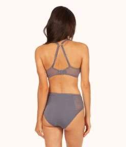 The Smooth Lace Plunge Bra: Smoke -Cheap Lingerie Store 4 on model back1 smooth lace plunge bra smoke 710e242b 15bb 4030 830e 169b6fed5622