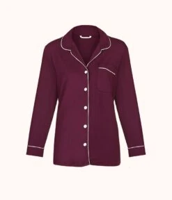 The All-Day Lounge Shirt: Plum -Cheap Lingerie Store 4 product flat front all day lounge shirt plum c69e83c2 16a1 4e28 8620 8c3b9f69081c