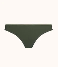 The No Show Thong: Rich Olive -Cheap Lingerie Store 4 product flat front no show thong rich olive