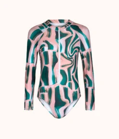 The One Piece Rashguard: Paint Brush 8 The One Piece Rashguard: Paint Brush -Cheap Lingerie Store 4 product flat front one piece rashguard paint brush print