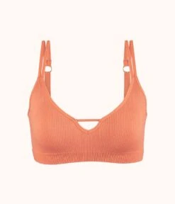 The Skinny-Strap Seamless Bralette: Terracotta -Cheap Lingerie Store 4 product flat front skinny strap seamless bralette terracotta 91059bcc 1e1c 4b0f b150 825d0e076101