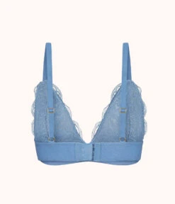 The Long-Lined Lace Bralette: Vintage Indigo -Cheap Lingerie Store 5 product flat back long lined lace bralette vintage indigo