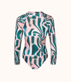 The One Piece Rashguard: Paint Brush 9 The One Piece Rashguard: Paint Brush -Cheap Lingerie Store 5 product flat back one piece rashguard paint brush print