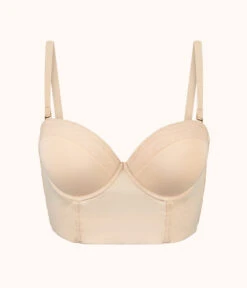 The Low Back Strapless: Toasted Almond -Cheap Lingerie Store 6 product flat front1 low back strapless toasted almond