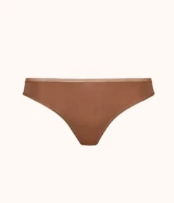 The No Show Thong: Rich Clay -Cheap Lingerie Store product flat front no show thong rich clay 4643baed f05a 4fd5 ae18 08ac9e71a4c0
