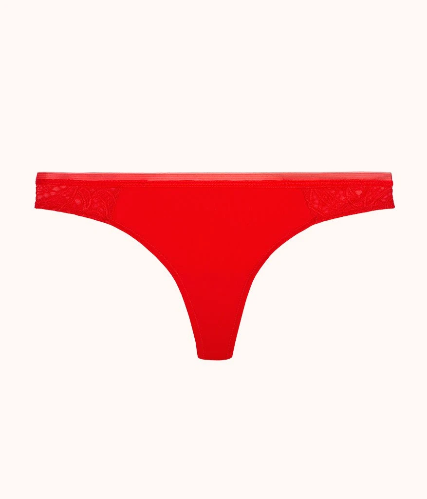 The Palm Lace Thong: Tomato Red 4 The Palm Lace Thong: Tomato Red - Image 4