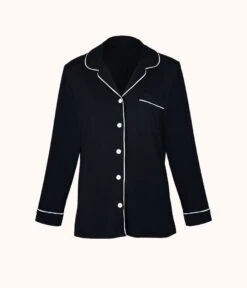 The All-Day Lounge Shirt: Jet Black -Cheap Lingerie Store product flat front sleep shirt jet black 3aa30b9c 1a2b 4ce7 af8f 0be76d8cb734
